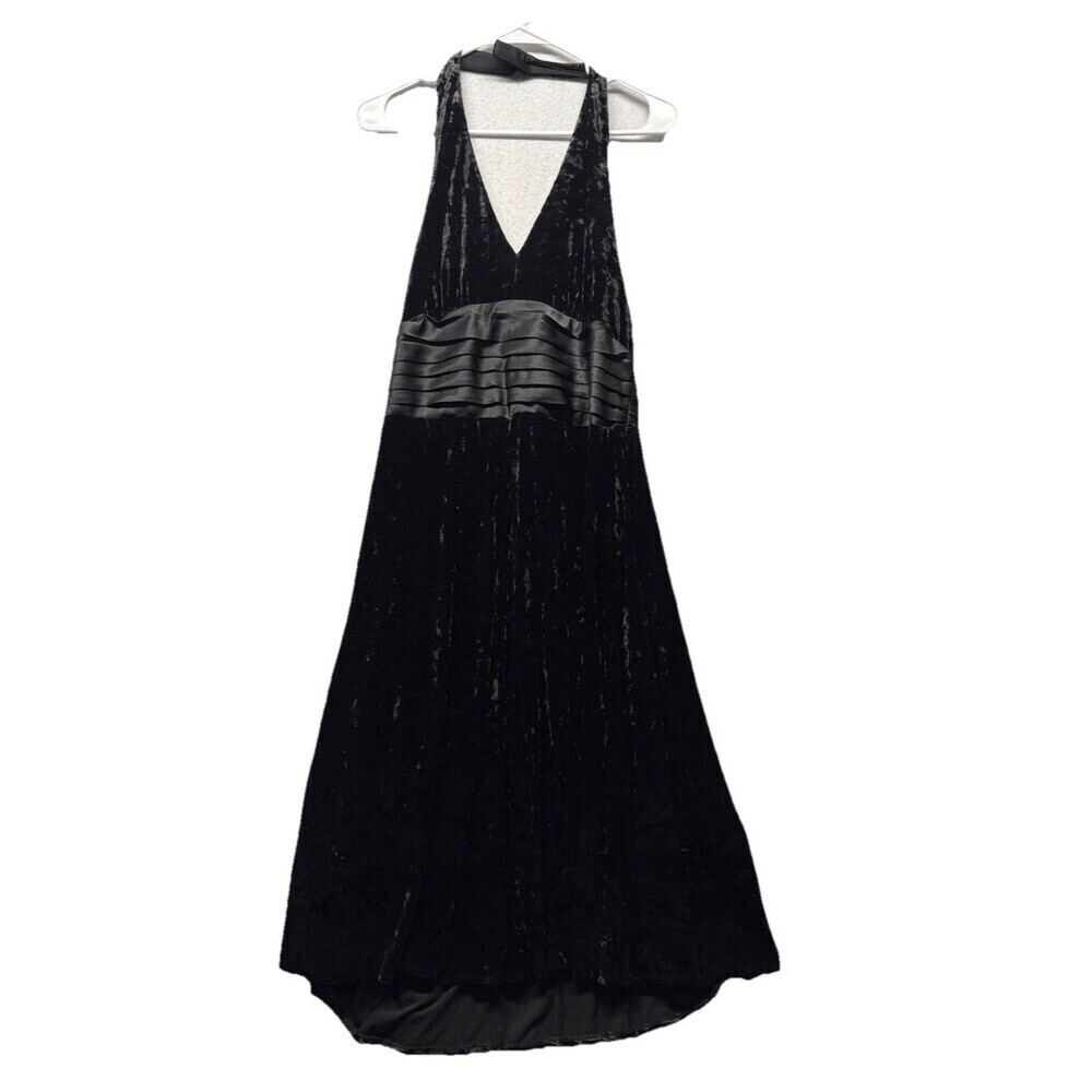 Vtg Robbie Bee Women Y2K Velvet Whimsigoth Cocktail Vamp Halter Midi Dress Sz 10